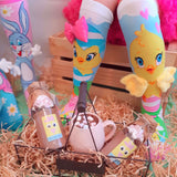 EASTER - Baking In Socks Bundle (Cheeky Chicks). MadMia Socks plus Easter Friends Hot Choc Drink Mix.