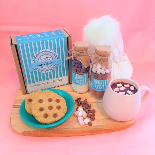 WINTER Warmers Gift Pack. Enjoy freshly baked cookies & a decadent Hot Chocolate on a cold Winter's day.